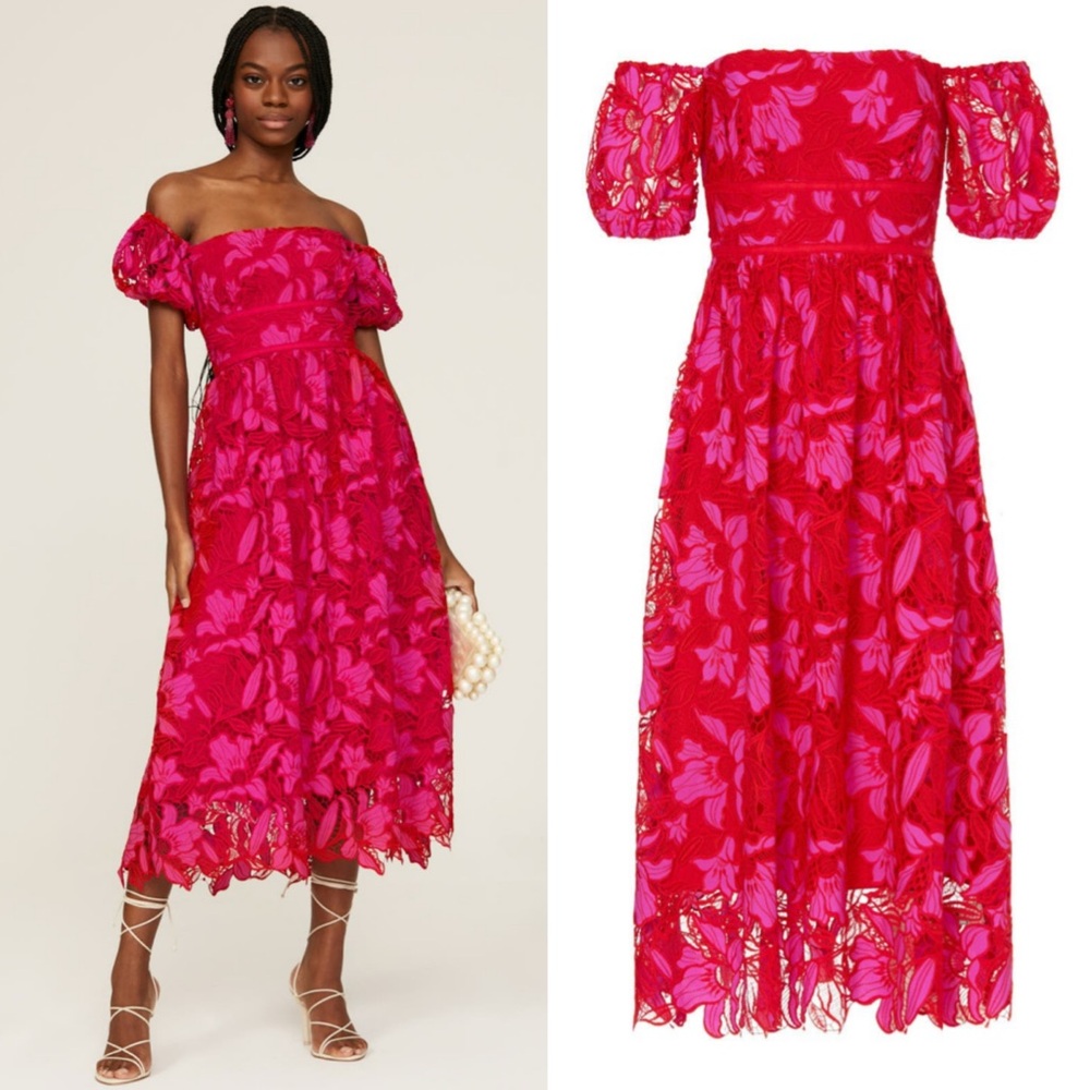ML Monique Lhuillier Off the Shoulder Dress Size 16 - Picture 2 of 9